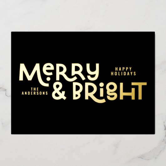 elegant stijlvol Alles is heldere kerstFolie Holi Folie Feestdagenkaart (Voorkant)