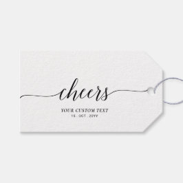 Elegant Stijlvol Black Lettering Cheers Event Part Cadeaulabel