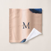 Elegant Stijlvol Blauw Agaat Marmer Roos Goud Bad Handdoek (Wasdoekje)