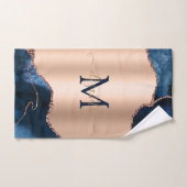 Elegant Stijlvol Blauw Agaat Marmer Roos Goud Bad Handdoek (Handdoek)