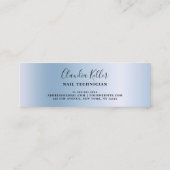 Elegant stijlvol blauw glitter druppelt spijkers mini visitekaartje (Achterkant)