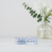 Elegant stijlvol blauw glitter druppelt spijkers mini visitekaartje (Staand voorkant)