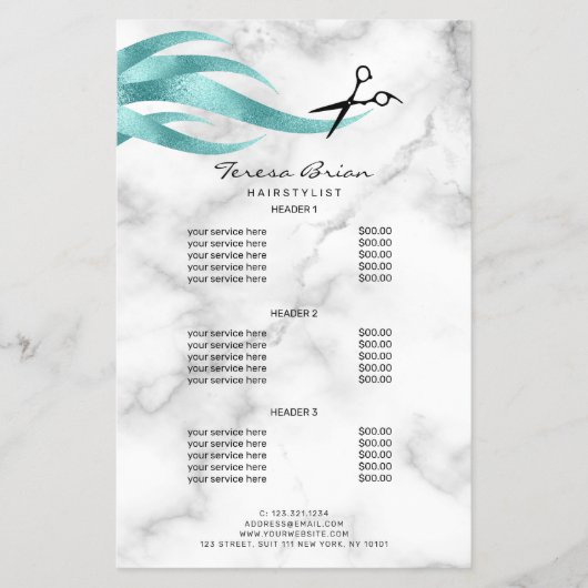 Elegant stijlvol blauw schaarser flyer (Voorkant)