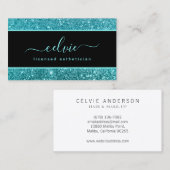 Elegant stijlvol Blauwgroen glitter Sparkle Visite Visitekaartje (Voorkant / Achterkant)