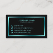 Elegant stijlvol Blauwgroen glitter Sparkle Visite Visitekaartje (Achterkant)