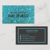 Elegant Stijlvol Blauwgroen Glitter Sparkle Visite Visitekaartje (Voorkant / Achterkant)