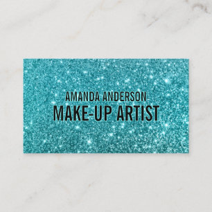 Elegant Stijlvol Blauwgroen Glitter Sparkle Visite Visitekaartje