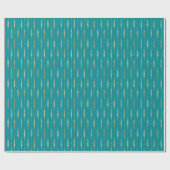Elegant stijlvol Blauwgroen Gold Pattern Cadeaupapier (Vlak)