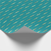 Elegant stijlvol Blauwgroen Gold Pattern Cadeaupapier (Hoek)