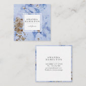 Elegant Stijlvol bleek blauw marmer goudprofession Vierkante Visitekaartje (Voorkant / Achterkant)