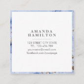 Elegant Stijlvol bleek blauw marmer goudprofession Vierkante Visitekaartje (Achterkant)