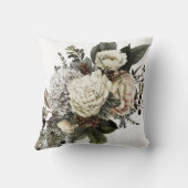 Elegant stijlvol bloemen bruiloft verjaardagscadea kussen (Achterkant)