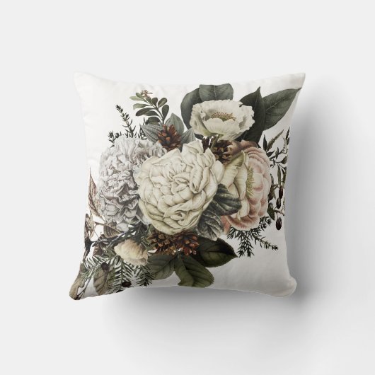 Elegant stijlvol bloemen bruiloft verjaardagscadea kussen (Achterkant)