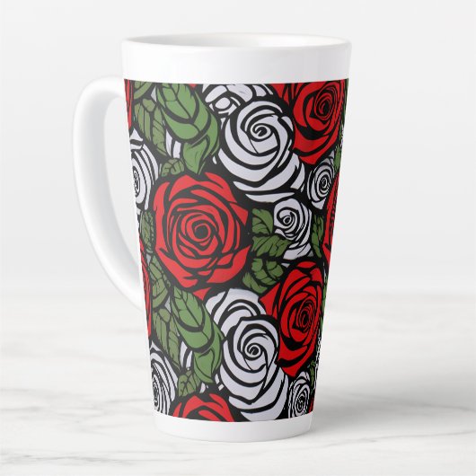 Elegant stijlvol bloemig trendy chique stijlvol Ro Latte Mok (Linkerhoek)