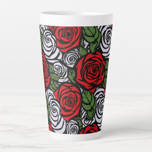 Elegant stijlvol bloemig trendy chique stijlvol Ro Latte Mok (Voorkant)