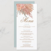 Elegant Stijlvol bohemien terracotta pampas gras Programmakaart (Voorkant / Achterkant)