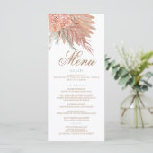 Elegant Stijlvol bohemien terracotta pampas gras Programmakaart (Staand voorkant)
