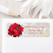 Elegant, stijlvol, Bokeh, Kerst Poinsettia Etiket (Insitu)