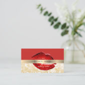 Elegant Stijlvol, Bokeh, Rood, Lippen, Visitekaartje (Staand voorkant)