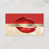 Elegant Stijlvol, Bokeh, Rood, Lippen, Visitekaartje (Voorkant)