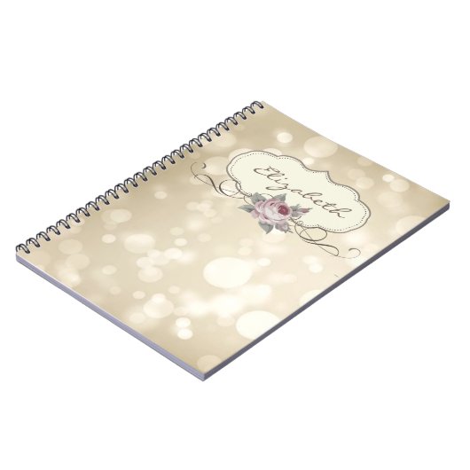 Elegant Stijlvol, Bokeh, Roos Notitieboek (Linkerzijde)