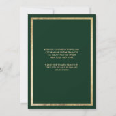Elegant Stijlvol Bos Groen Goud Bar Mitzvah Kaart (Achterkant)