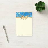 Elegant Stijlvol, Bow, Blue Gold Marble Texture Post-it® Notes (Kantoor)