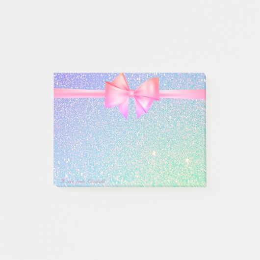 Elegant Stijlvol, Bow, Glittery Post-it® Notes (Voorkant)