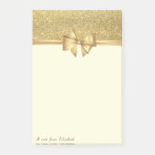 Elegant Stijlvol, Bow, Gold Glitter Post-it® Notes (Voorkant)