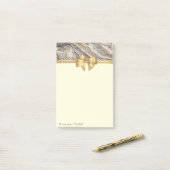 Elegant Stijlvol, Bow, Marble Texture Post-it® Notes (Op bureau)