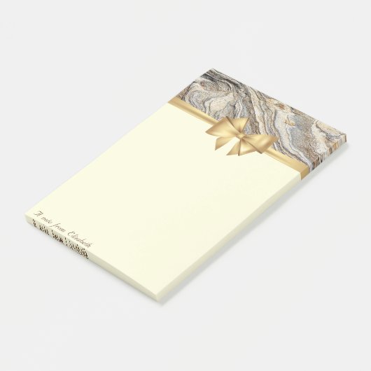 Elegant Stijlvol, Bow, Marble Texture Post-it® Notes (Schuin)