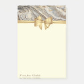 Elegant Stijlvol, Bow, Marble Texture Post-it® Notes (Voorkant)