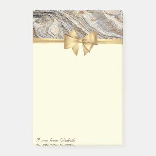 Elegant Stijlvol, Bow, Marble Texture Post-it® Notes