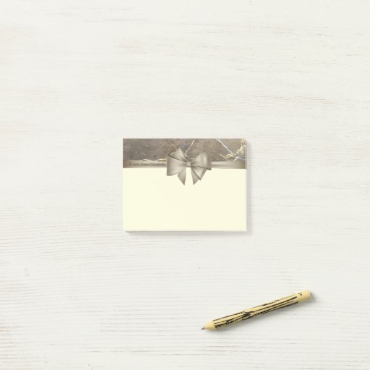 Elegant Stijlvol, Bow, marmer Post-it® Notes (Op bureau)