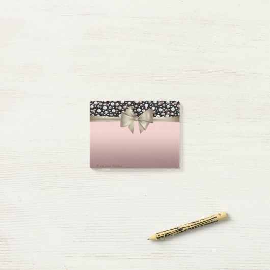 Elegant Stijlvol, Bow, Polka Dots Post-it® Notes (Op bureau)