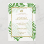 Elegant Stijlvol Bracken Bruiloft Menu (Voorkant)