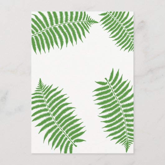 Elegant Stijlvol Bracken Bruiloft Menu (Achterkant)