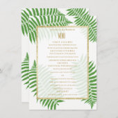 Elegant Stijlvol Bracken Bruiloft Menu (Voorkant / Achterkant)