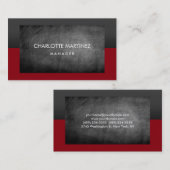 Elegant stijlvol Chalkboard Red Gray Professional Visitekaartje (Voorkant / Achterkant)