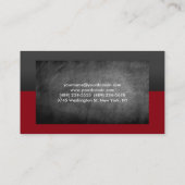Elegant stijlvol Chalkboard Red Gray Professional Visitekaartje (Achterkant)