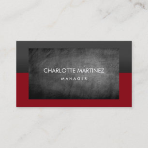 Elegant stijlvol Chalkboard Red Gray Professional Visitekaartje