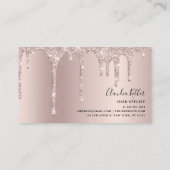 Elegant stijlvol champagne glitter drupt haar aan visitekaartje (Achterkant)