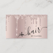 Elegant stijlvol champagne glitter drupt haar aan visitekaartje (Voorkant)