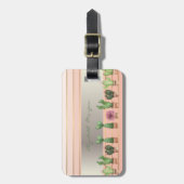Elegant Stijlvol Chic,Bloemen,Cactus Bagagelabel (Voorkant verticaal)
