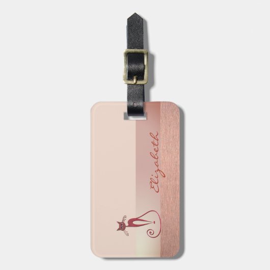 Elegant Stijlvol Chic,Cat Bagagelabel (Voorkant verticaal)