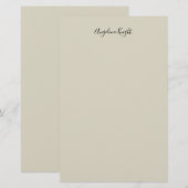 Elegant Stijlvol Chic Eenvoudig Handgeschreven Sch Briefpapier (Voorkant / Achterkant)