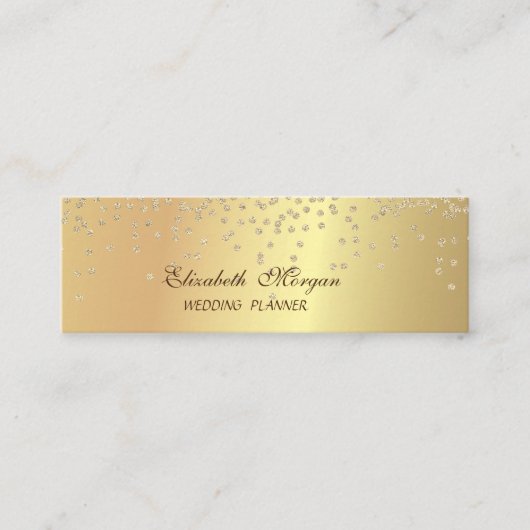 Elegant stijlvol Chic Faux Gold-Diamonds Mini Visitekaartje (Voorkant)