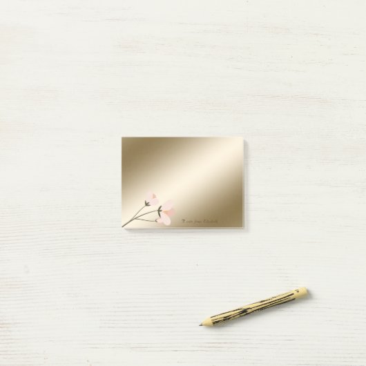 Elegant Stijlvol, Chic Flower Post-it® Notes (Op bureau)