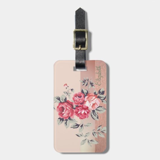 Elegant Stijlvol Chic, Flowers Bagagelabel (Voorkant verticaal)