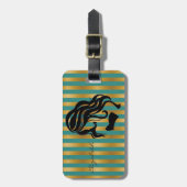 Elegant Stijlvol Chic-Girl Silhouette, op maat gem Bagagelabel (Voorkant verticaal)